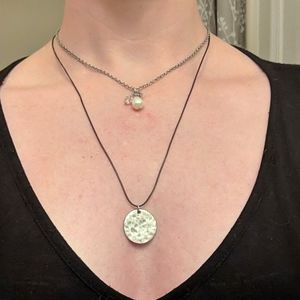 Cord & Chain Beaded Double Necklace